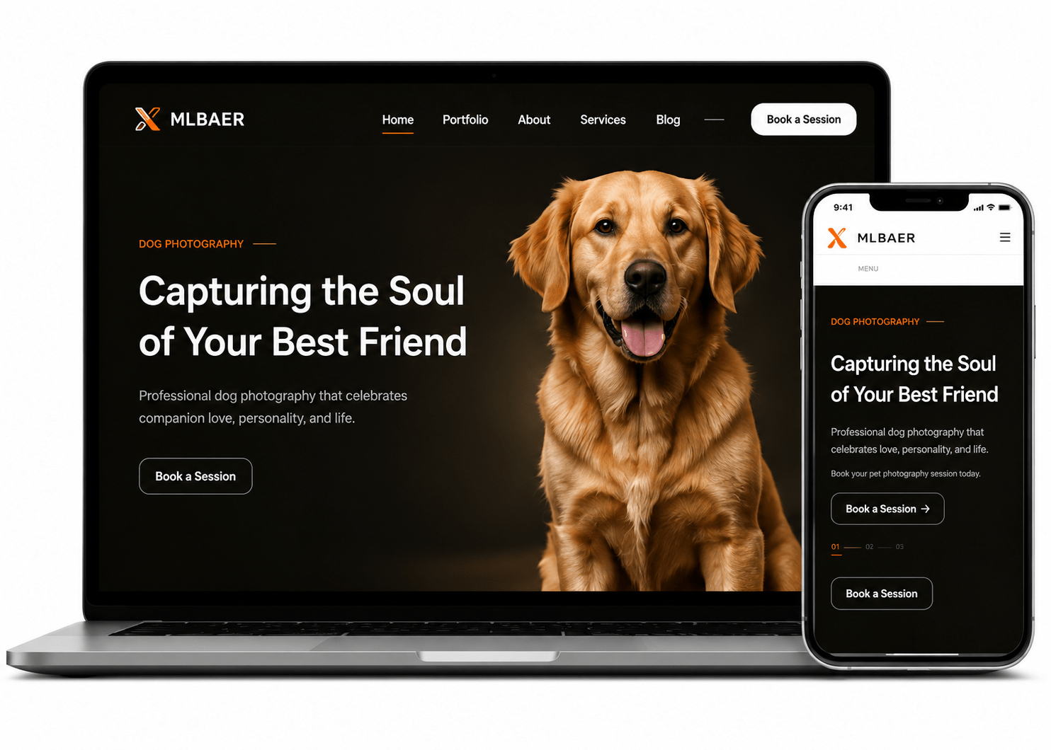 ML Baer – Dog Photography Website