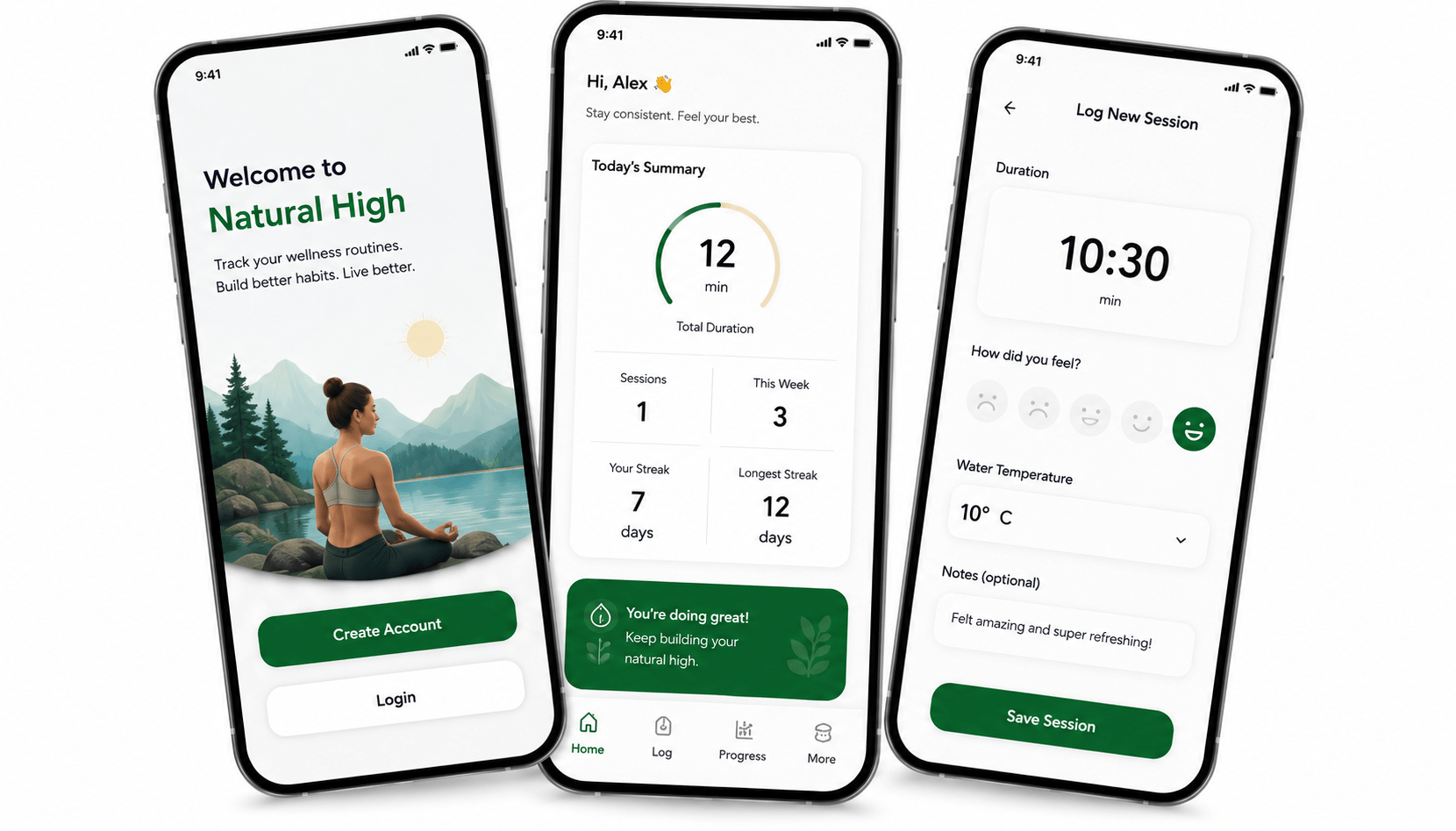 Natural High Wellness App – Personalized Health & Habit Tracking Platform
